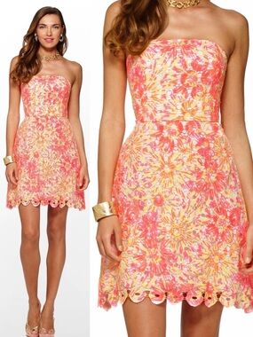 Lilly Pulitzer Rana Resort Sun-kissed Truly Oval Lace Dress Size 8